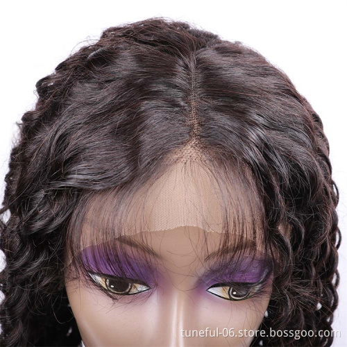 Hot Selling Brazilian Deep Wave Full Lace Wig 8-30 Inch Longest Virgin Lace Front Human Hair Wig with Baby Hair For Black Women